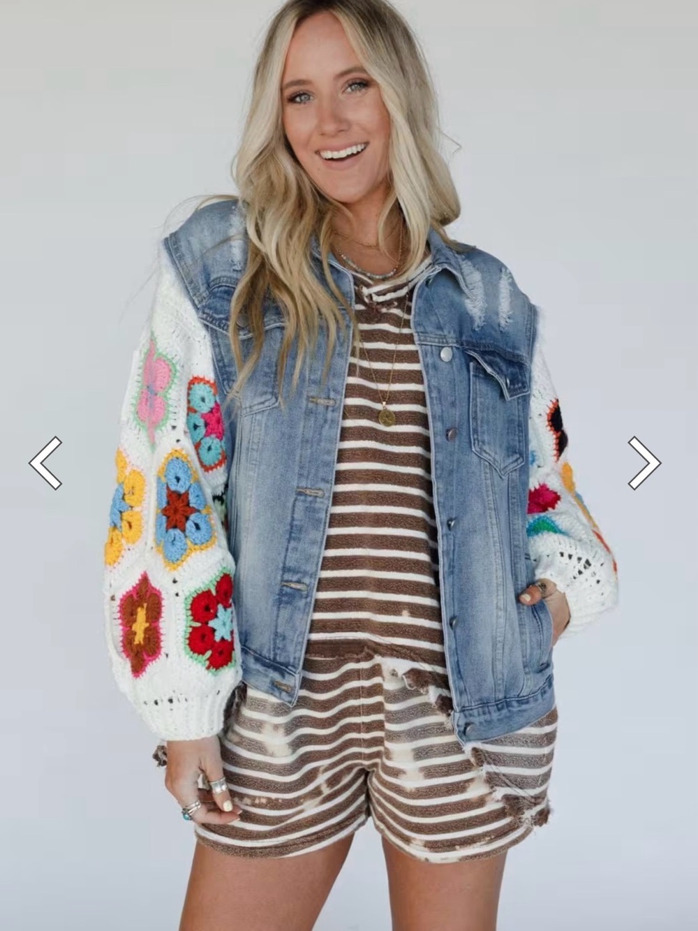 Boho Bloom Crochet Jacket Size S/M